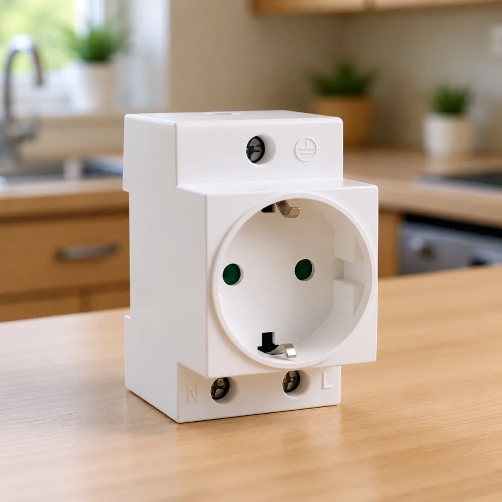 Versatile Export Type DIN Rail Socket AC30 Frame Edge Modular Power Socket EU Plug Panel Mount Socket Power Distribution