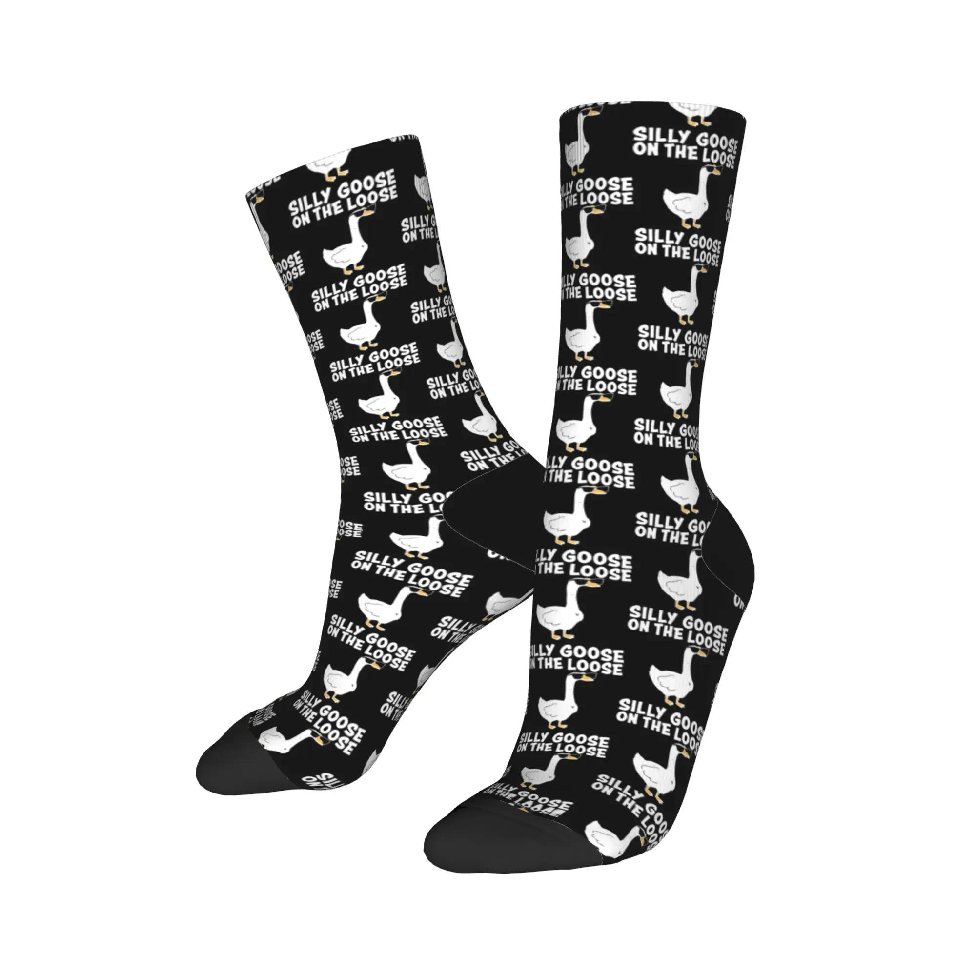 Silly Goose On The Loose Socks holidays Harajuku Stockings Men Quality Running Sports Socks Winter Printed Anti Sweat Socks