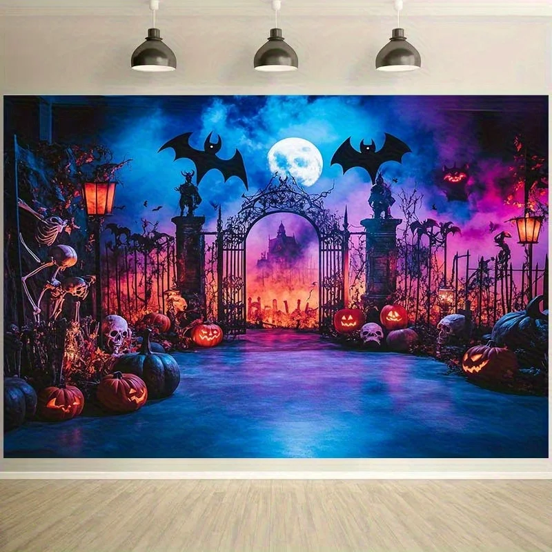 Halloween Day Shadows Photography Background Jack-o-lanterns Ghosts Wander And Spooky Tales Awaken Studio Backdrops BH-81