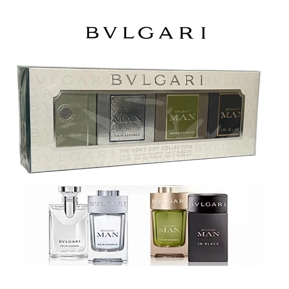

BVLGARI 4 шт. MiIniset EDT Парфюм 5 мл (PH) + EDP 3 X 5 мл (ЭКСМЕНТ ДЛЯ ЯЗЫКИ, ДЕРЕВЫЙ ЭКСМЕНТ), Оригинальная мужская подарочная коллекция
