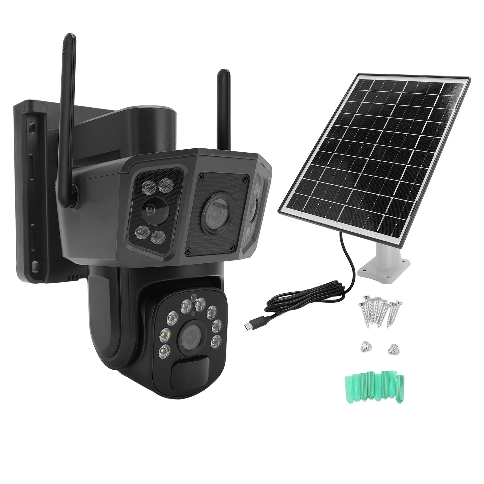 

8 МП панорамная камера видеонаблюдения с автослежением 355 ° Вращение на 90° ° Интеллектуальная система обнаружения людей с функцией наклона для ферм и строительных площадок