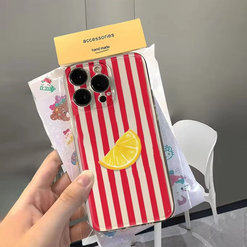 Red Checkered Orange Clear Phone Case For Samsung Galaxy S26 S25 Ultra S24 S23 FE S22 S21 Plus S20 A73 A72 A71 Silicone Cover