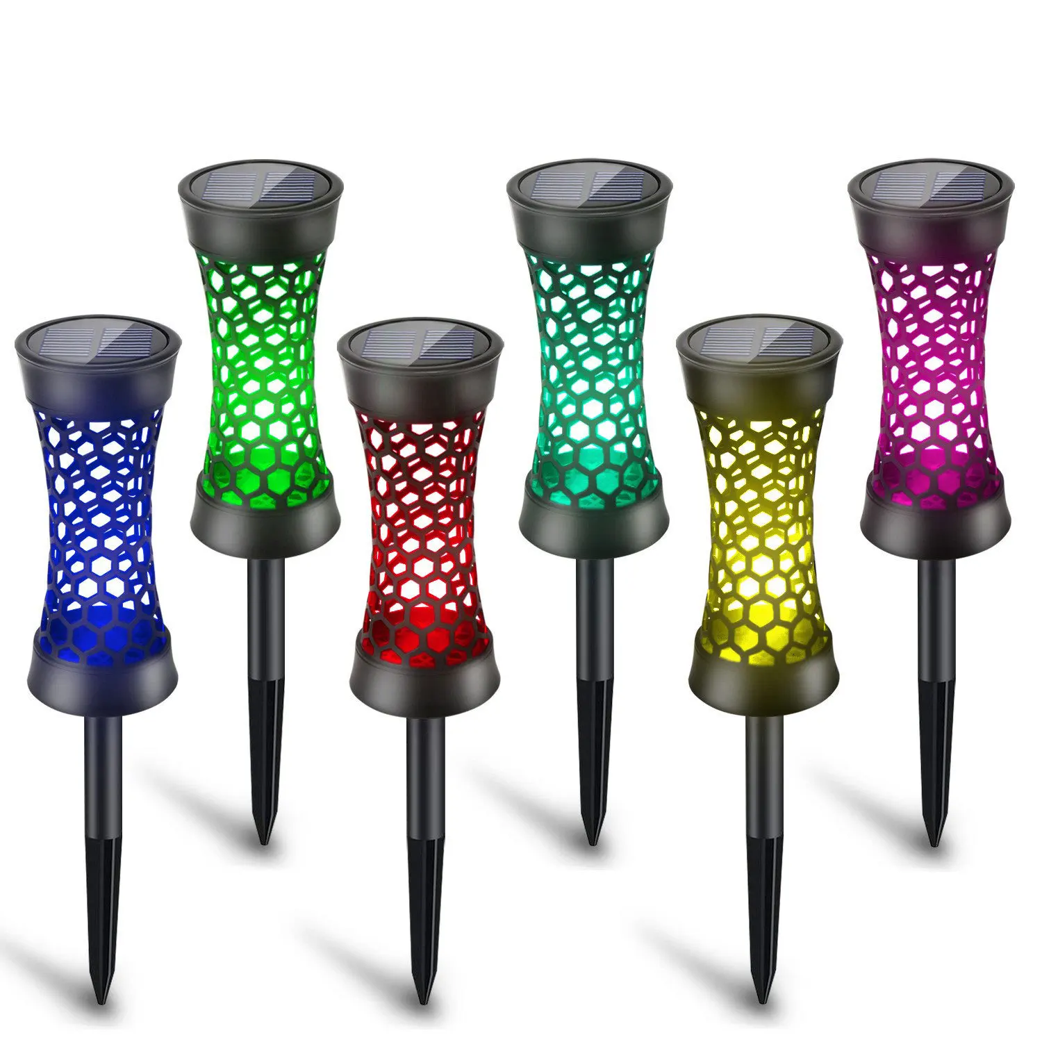 أحدث RGB في الهواء الطلق مصابيح الحديقة الشمسية حديقة المشهد جو الإضاءة الزخرفية التخييم الأرض مصباح IP65 مقاوم للماء الساخن #2