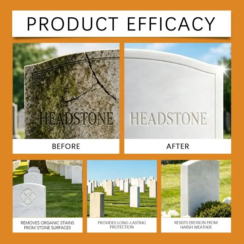 Efficient Cleaning Cream for Gravestone Marker Stone Care, Portable Jar for Family Visits and Routine Cemetery Washing During