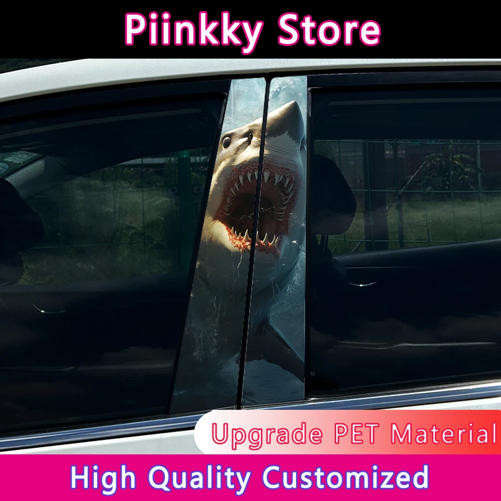 

Megalodon Tiger Shark Mouth Megalodon Car Stickers Windshield Bumper VAN Sunscreen Custom Printing PET Decals Decorative