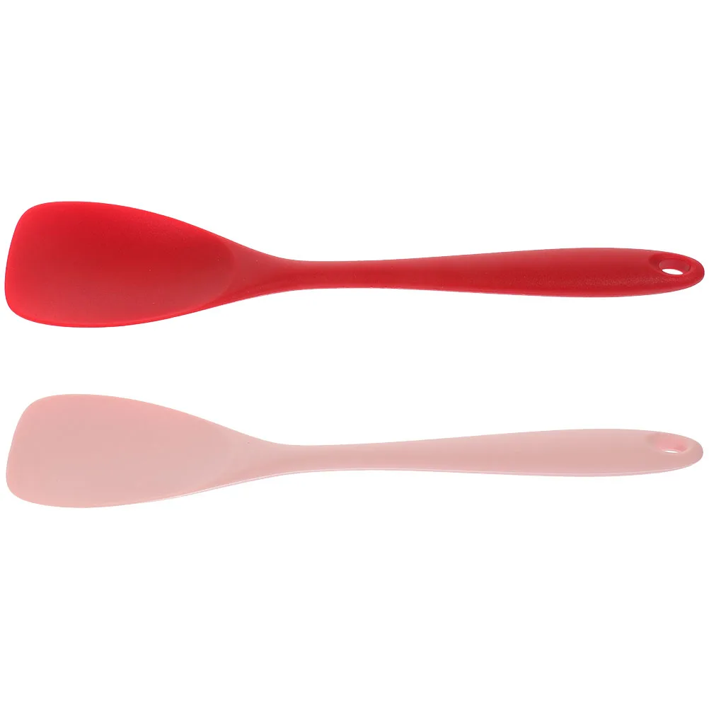 

2Pcs HeatResistant Silicone Spatula Nonstick Cooking Utensil Multifunctional Kitchen Frying Flatware Set
