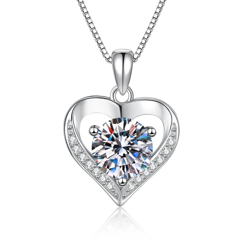 

ZFSILVER модное модное классическое ожерелье из серебра 925 пробы с 3 каратным муассанитом в форме сердца для подвесок, женские аксессуары, вечерние ювелирные изделия, подарки XL436
