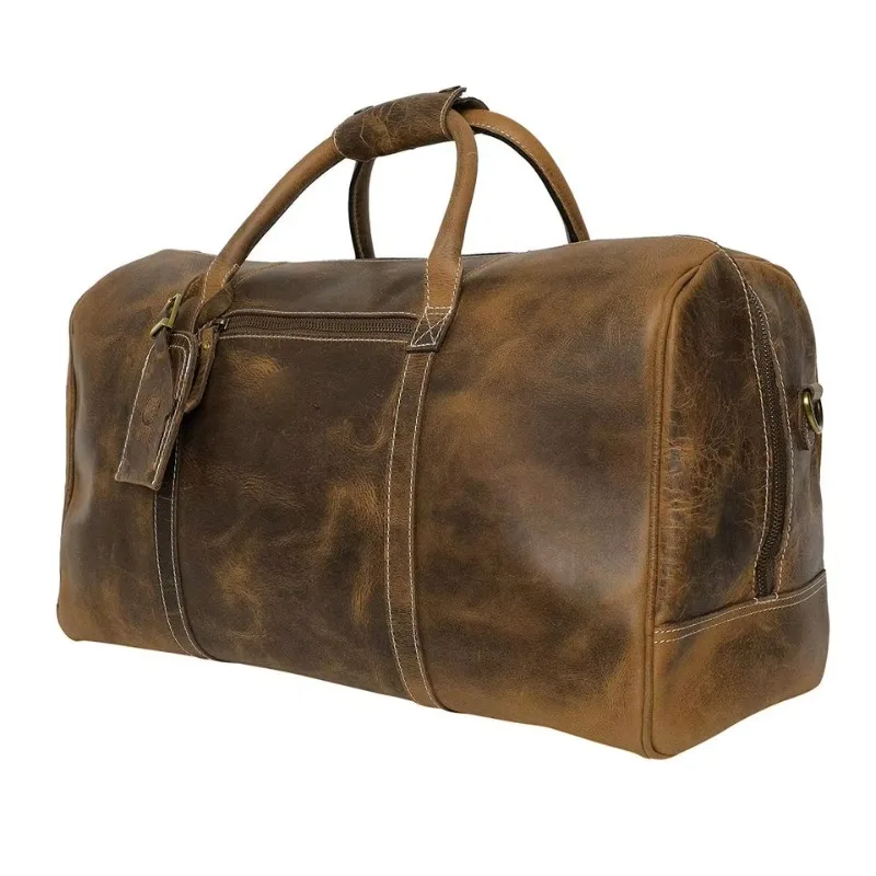 Both Men and Women Use Genuine Leather Travel Bags, Clothing Bags, Best Carry-on Luggage, Genuine Leather Bags, Unisex