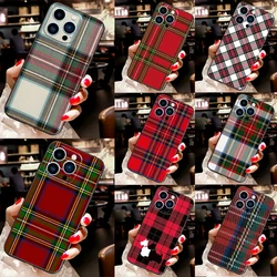 Clan Stewart Dress Tartan Plaid Pattern Fundas For iPhone 13 12 11 Pro Max XR XS Plus Case For iPhone 14 15 16 Pro Max Cover