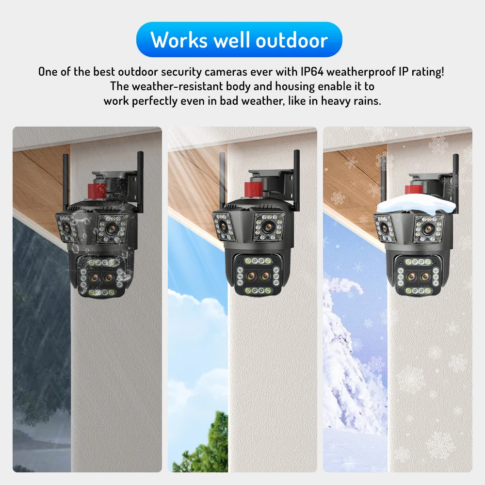 8K 16MP Outdoor 12X Zoom Cam Taus Objektiv Drei Bildschirm WiFi IP Kamera Sicherheit Schutz Bewegungserkennung 4K CCTV Survalance