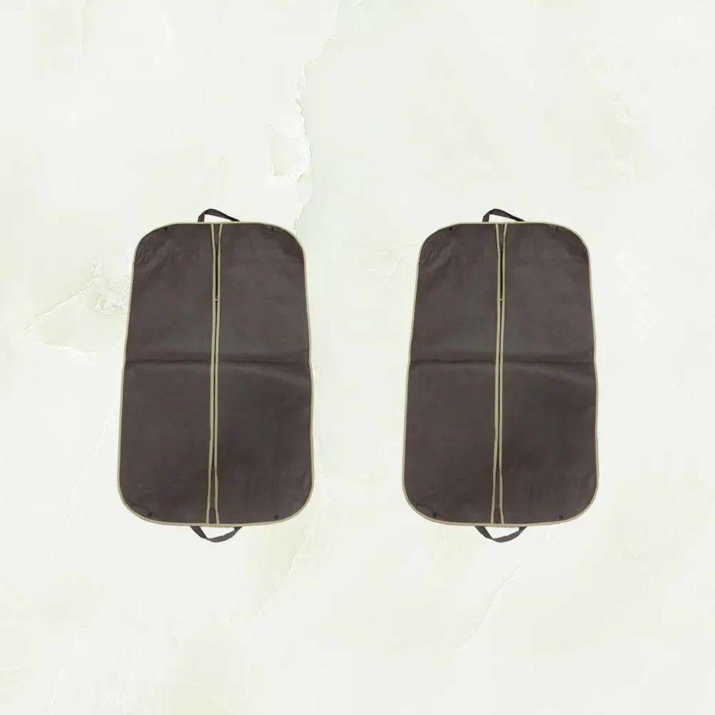 2 Pcs Garment Bags for Hanging Clothes Storage Coat Formal Dress Suit Coffee Travel