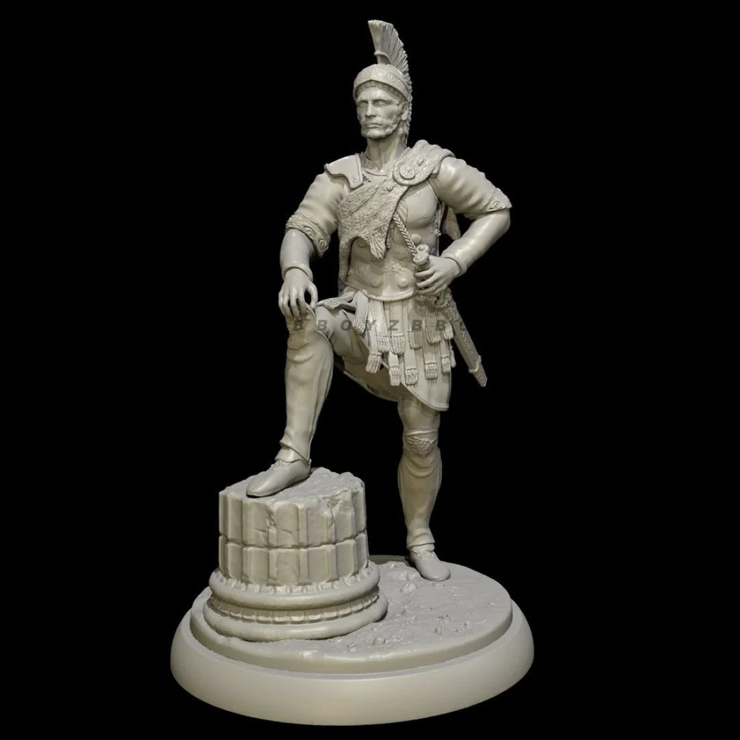 

Масштаб 1/24, 75 мм, фигурка из смолы, сборная модель, комплект, древний римский военный офицер, в разобранном виде, неокрашенная 3D статуя, игрушка 500