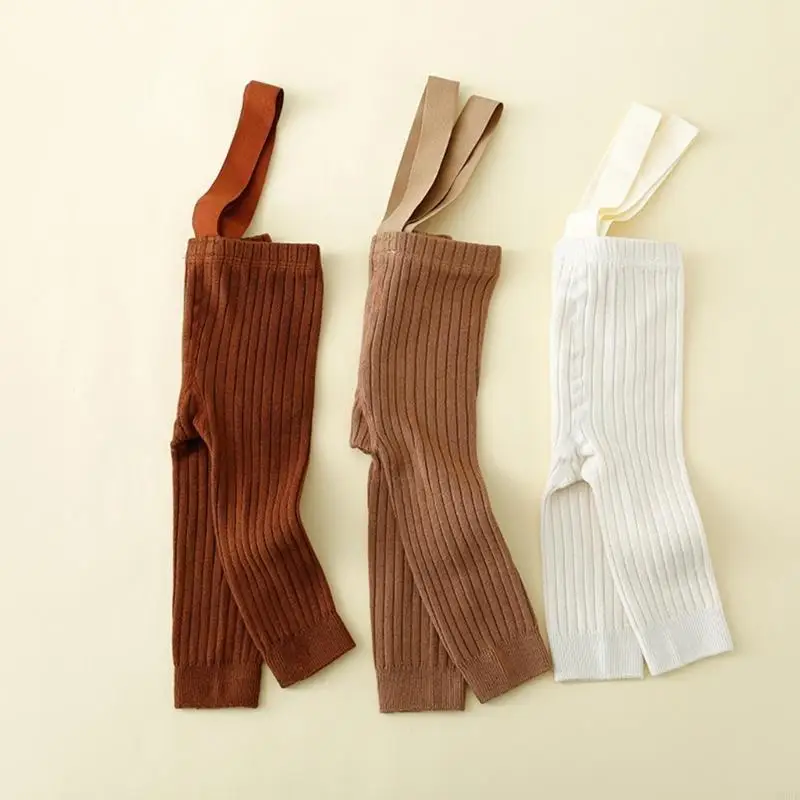 

Baby Girls Pantyhose with Suspender, Solid Color Strapped Pants Toddlers Bottoming Cropped Trousers for Various Occasion