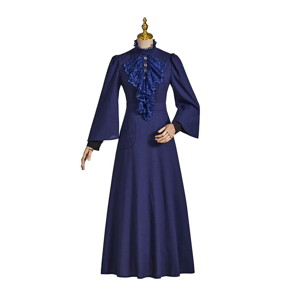 

Victorian Edwardian 1910s Cascade Neck Piece Evening Dress Women Gothic Steampunk Ball Gown Carnival Party Costume