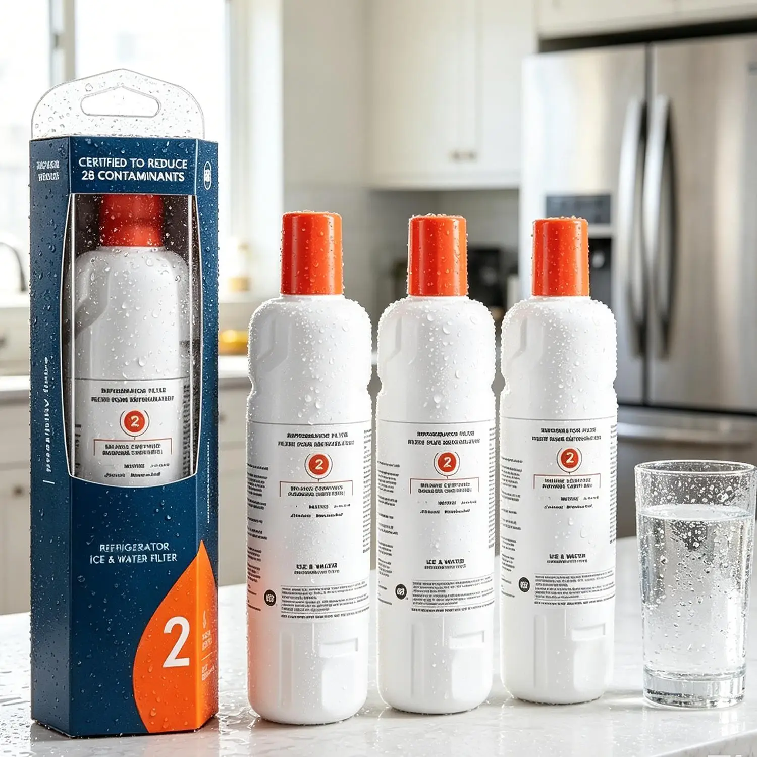 Replacement for EveryDrop Filter 2 Refrigerator Water Filter - EDR2RXD1 Replacement for W10413645A, NSF Certified, Reduces Lead/Pesticides/Pharmaceuticals, Safe Water Filtration, 6-Month/200-Gal Capacity, Easy Installation