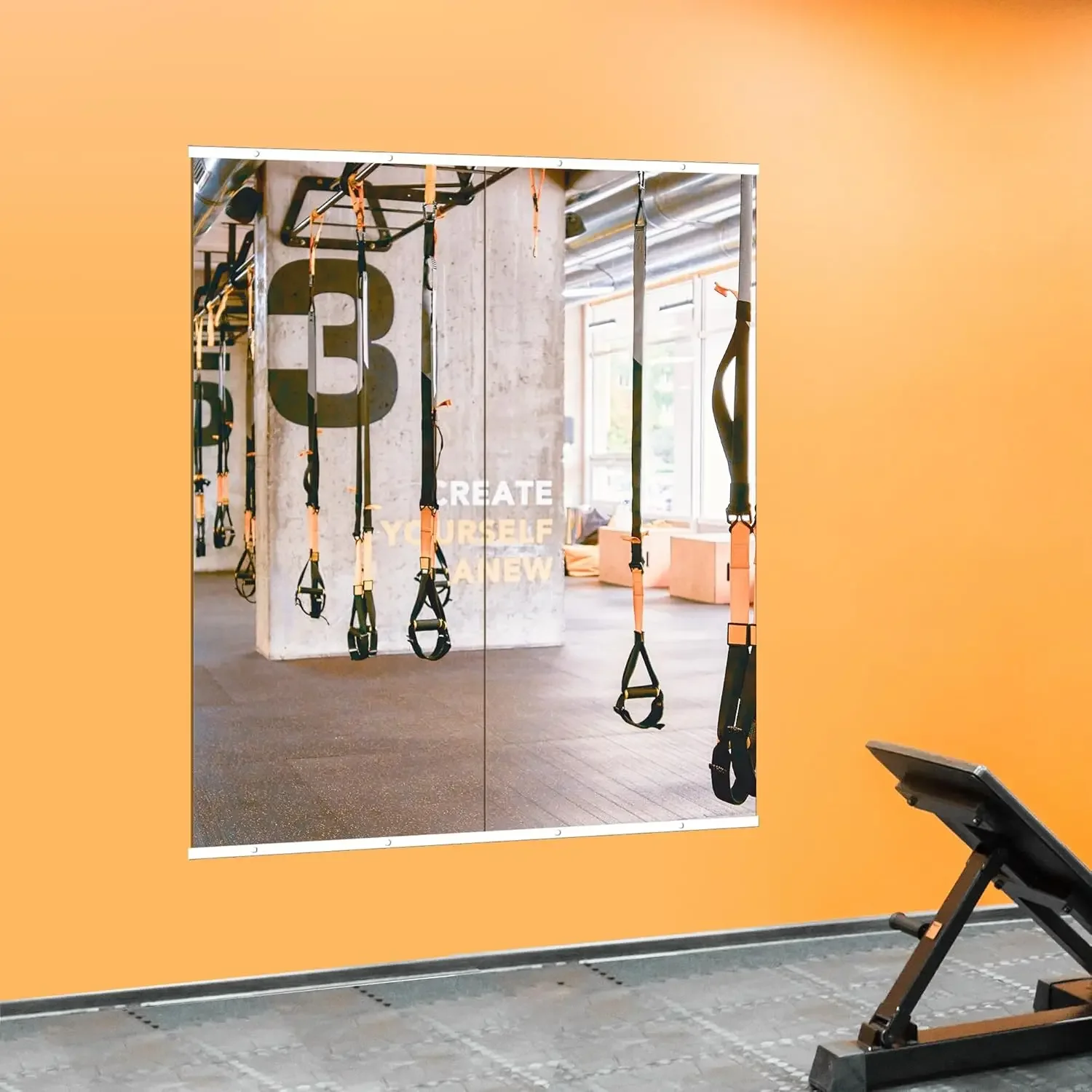 Gym Mirror for Wall,Mirror Full Length,60x25x2PCS,Glass Frameless Body Large Mirror for Home Gym,Workout,Bedroom,Garage