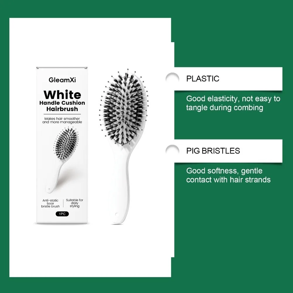 

Новая расческа-щетка с нейлоновыми и натуральными щетинками для ухода за волосами, с нескользящей ручкой