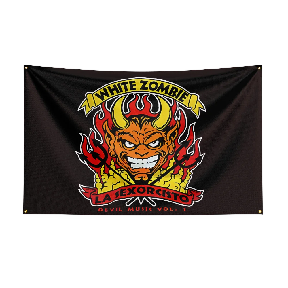W-WH-I-TE Zombie Flag Professional Flag Polyester Digital Printing Flagge Banner For Decoration Garage Room Home