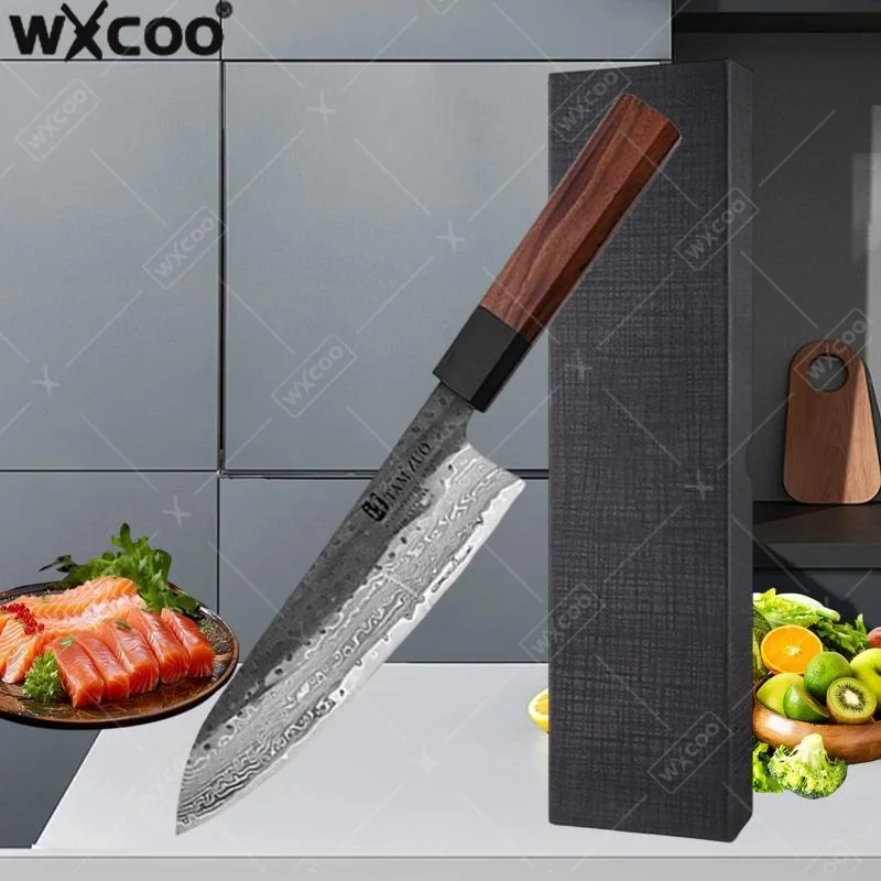 

WXCOO Japanese Chef Knife Ultra Sharp Blade Santoku Slicing Knife 67 Layer Damascus Kitchen Knife Perfect for Home Kitchen