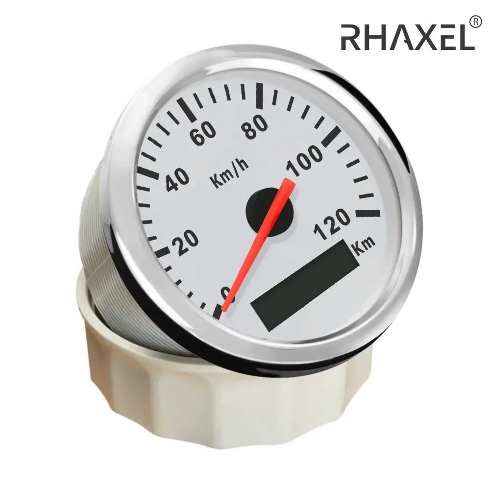 RHAXEL 85mm Speedometer Gauge Meter 0-120km/h 0-200km/h for Car Trucks Boat with Backlight Pulse Signal 9-32V