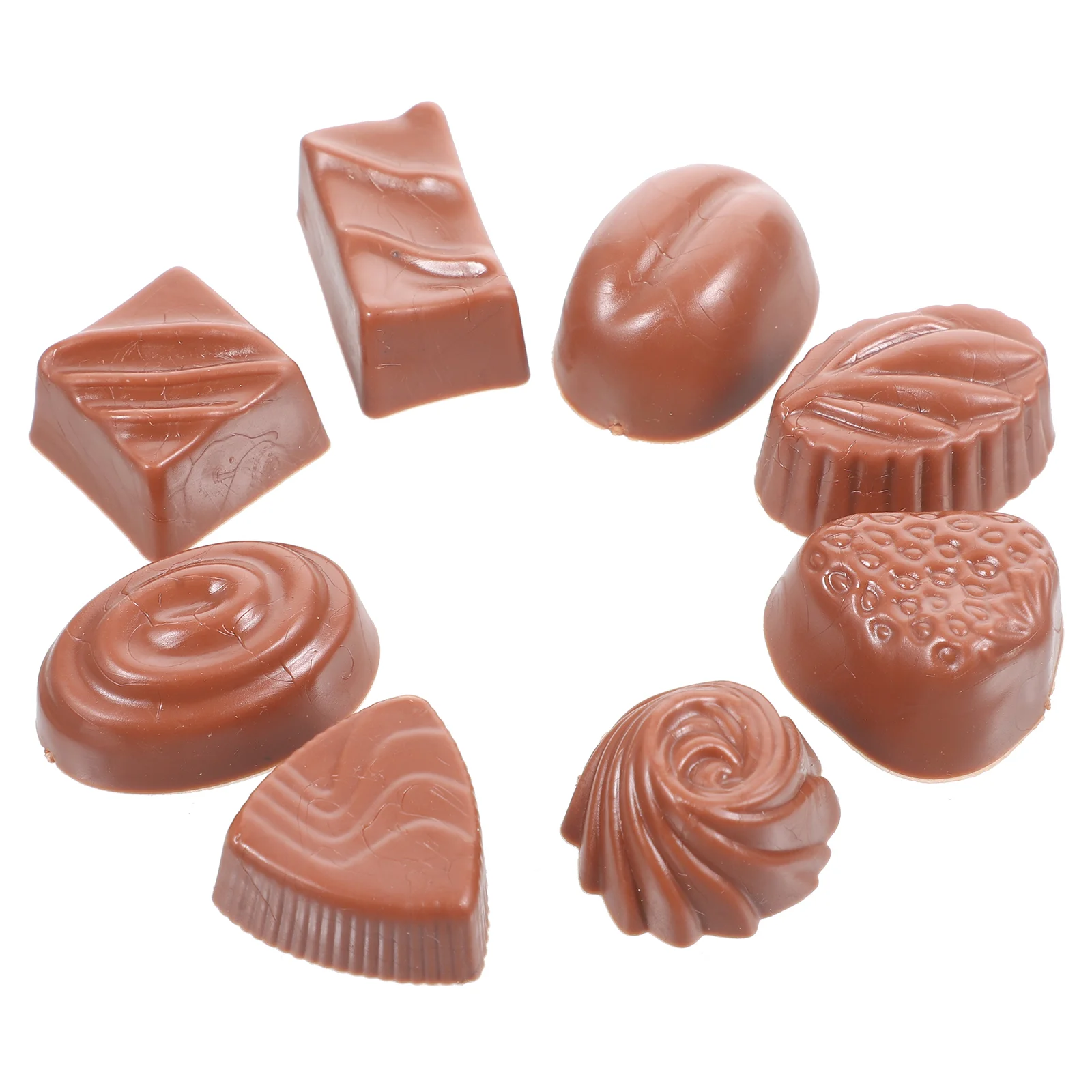 8 pçs simulação de chocolate desktop modelo falso chocolates multi-função crianças brinquedo doces interessante decoração comida simulada