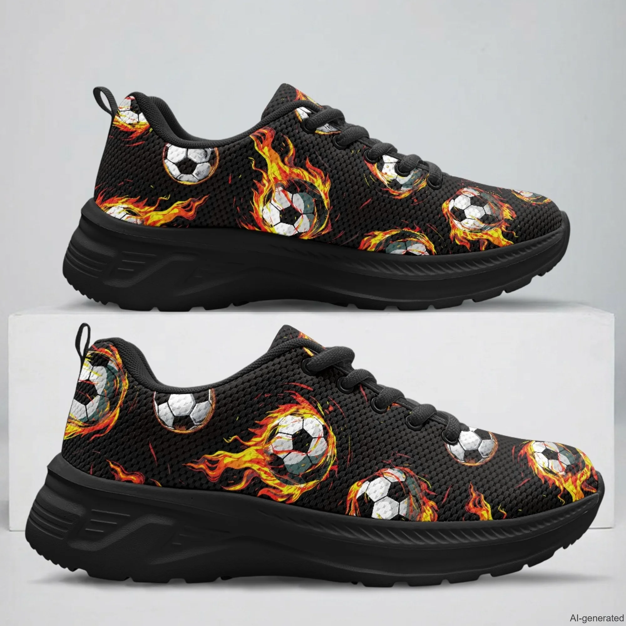 XIXIRIMIDO Running Shoes for Men Breathable Mesh Casual Walking Shoes for Women Soccer Print Workout Gym Sneakers 35-48