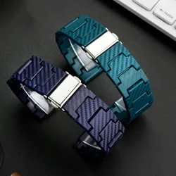 삼성 갤럭시 4 5/클래식 46mm/액티브 2 40mm/44mm 기어 S3 팔찌 화웨이 시계 GT/2e/3/Pro 밴드용 20 22mm 탄소 섬유 스트랩