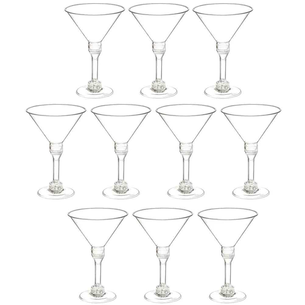 

10 Pcs Martini Container Clear Glasses Round Plastic Cocktail Cups Wedding Party Goblets