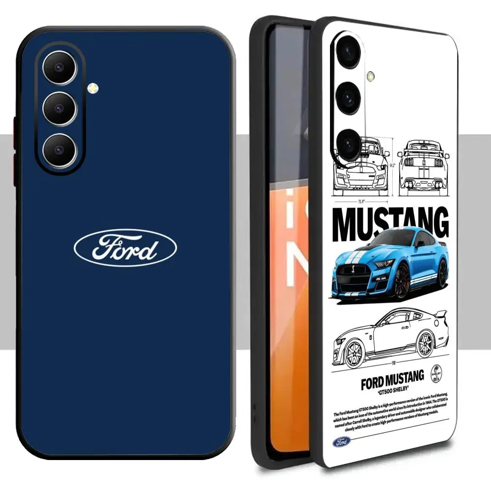 Super brand car F-fordes Logo Phone Case For Samsung Galaxy A16 A56 A36 A26 A06 A55 A54 A15 A35 A25 Soft Black