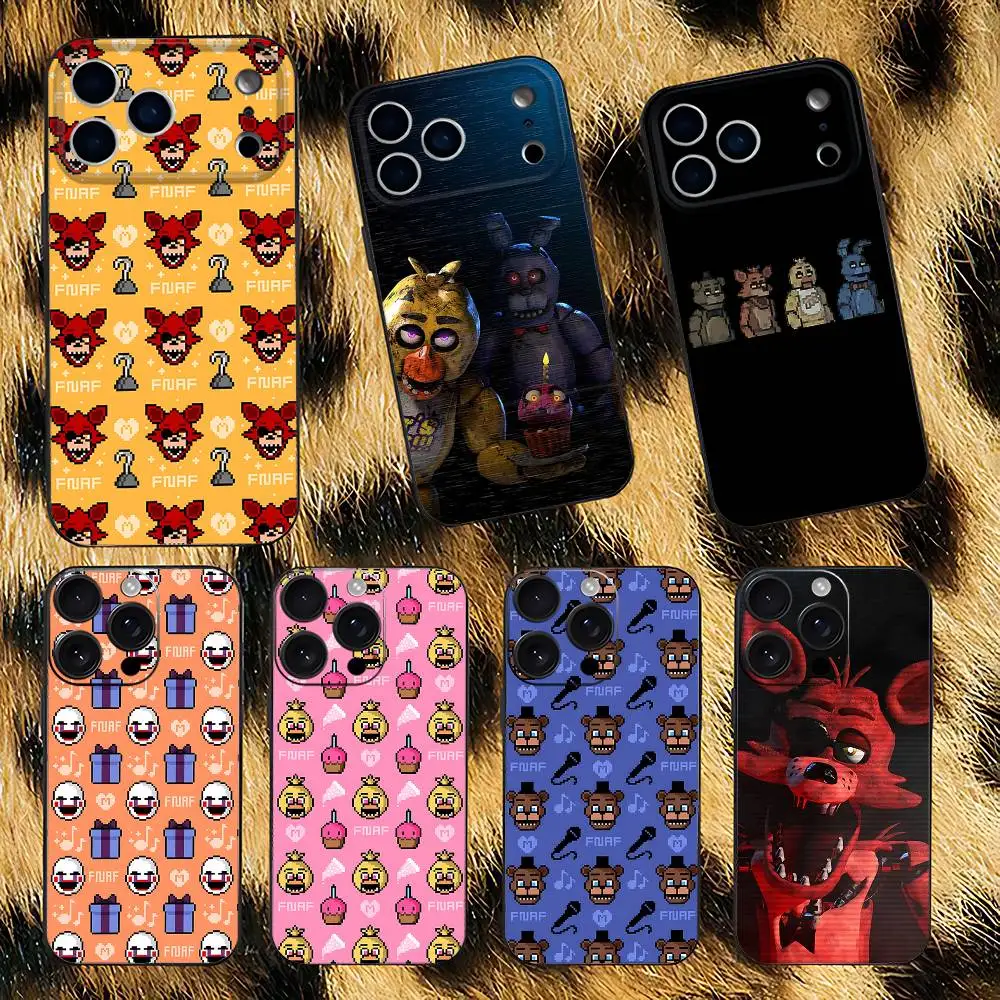 

Five-Nights-At-Freddys F-Fnaf Phone Case For iPhone 17,16,15,14,13,12,11,Pro,XS,Max,XR,Plus,E,SE4,Mini Black Soft Cover