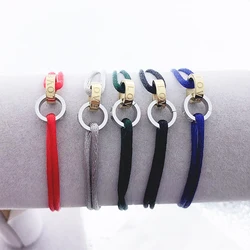 Hotsell Stainless Steel Braided Multicolor Ribbon Love Letter Bracelet For Women Men The Lover Bulk Friendship Woven Wristband