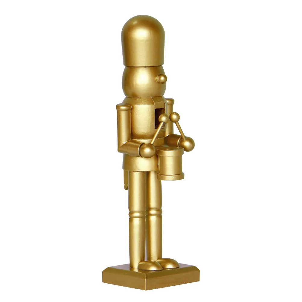 

Festive Christmas Nutcracker Wood Statue Xmas Adornment for Shelf Table Top Holiday Display Home Decoration Item