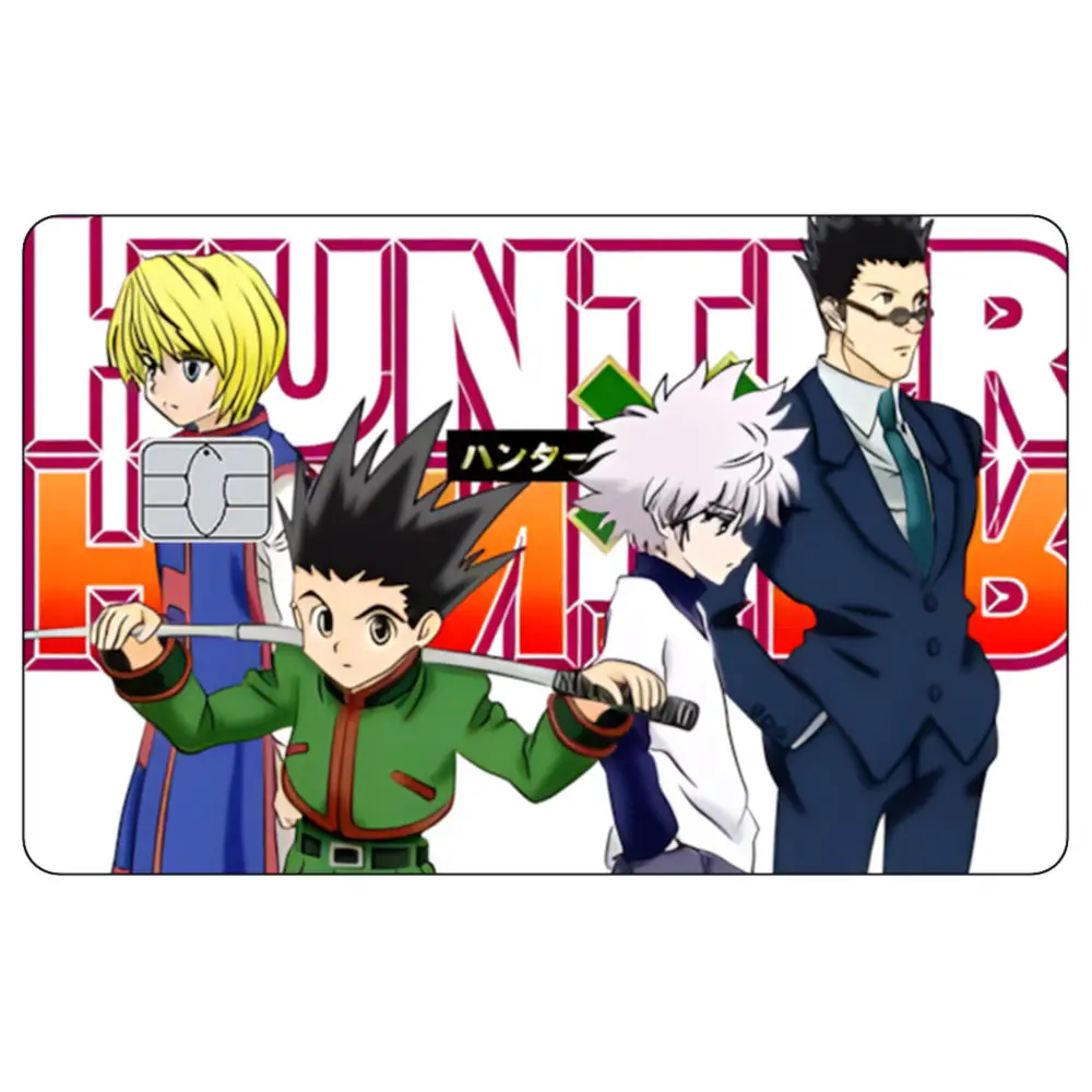 HUNTER×HUNTER أنيمي الكرتون بطاقة الائتمان ملصقات الجلد Killua غطاء بطاقة الترخيص ملصق رقاقة صغيرة الجانب الأمامي جمع الديكور #6