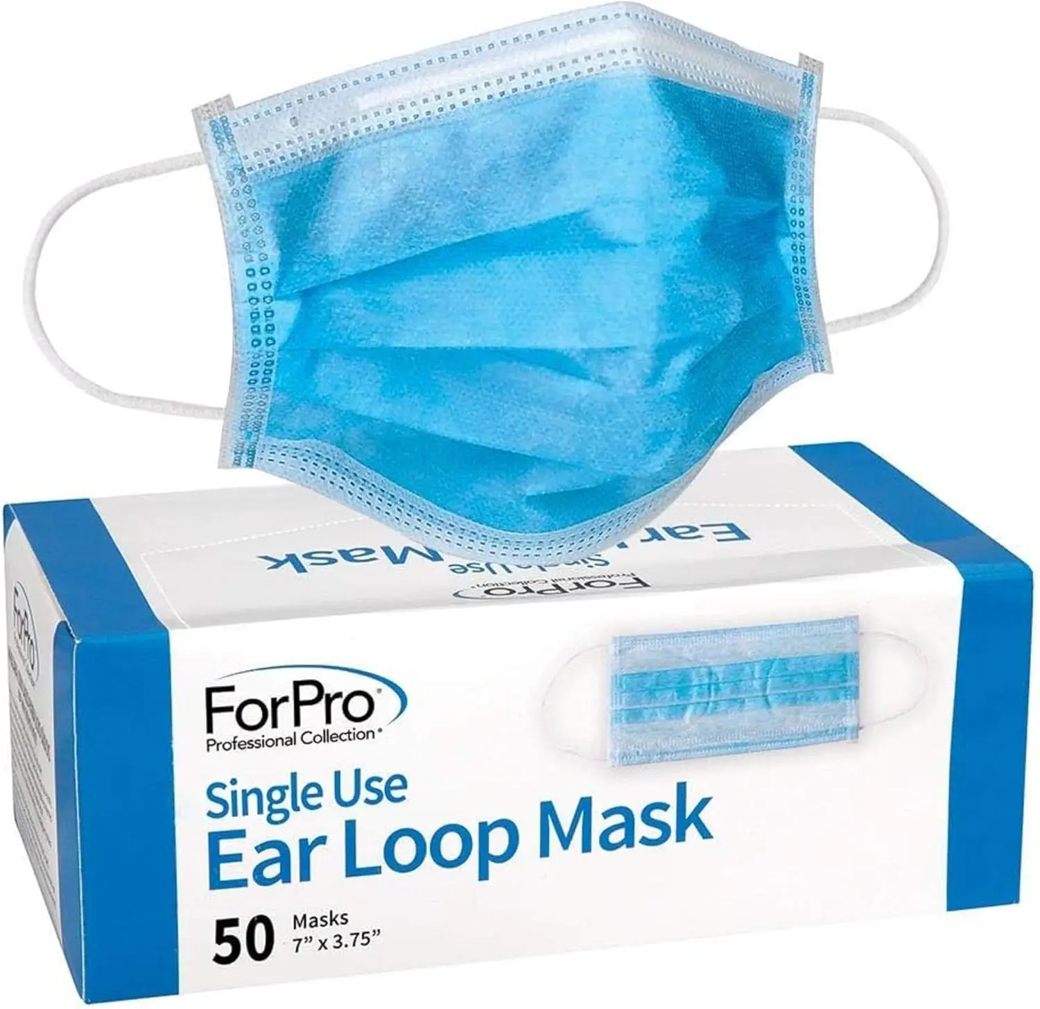 

3-Ply Disposable Face Mask, Latex-Free & Fiberglass-Free, Protects Against Dust & Pollen, 50-Count Box