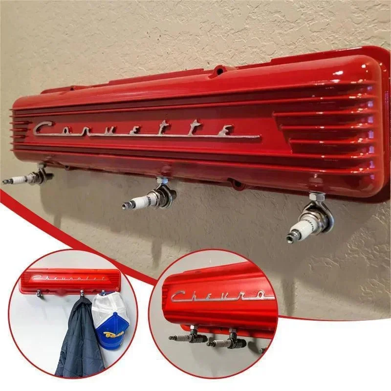 Vintage Car Hood Clothing Storage Rack Home Bedroom Door Wall Rack Spark Plug Storage Keys Miscellaneous Decorations