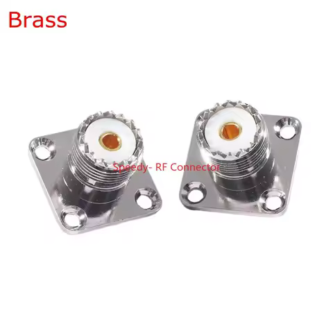 UHF SO239 SO-239 SL16 Female Jack 4hole Flange Connector UHF Socket Mount Solder for Panel Chassis Coaxial Adapter Brass Copper