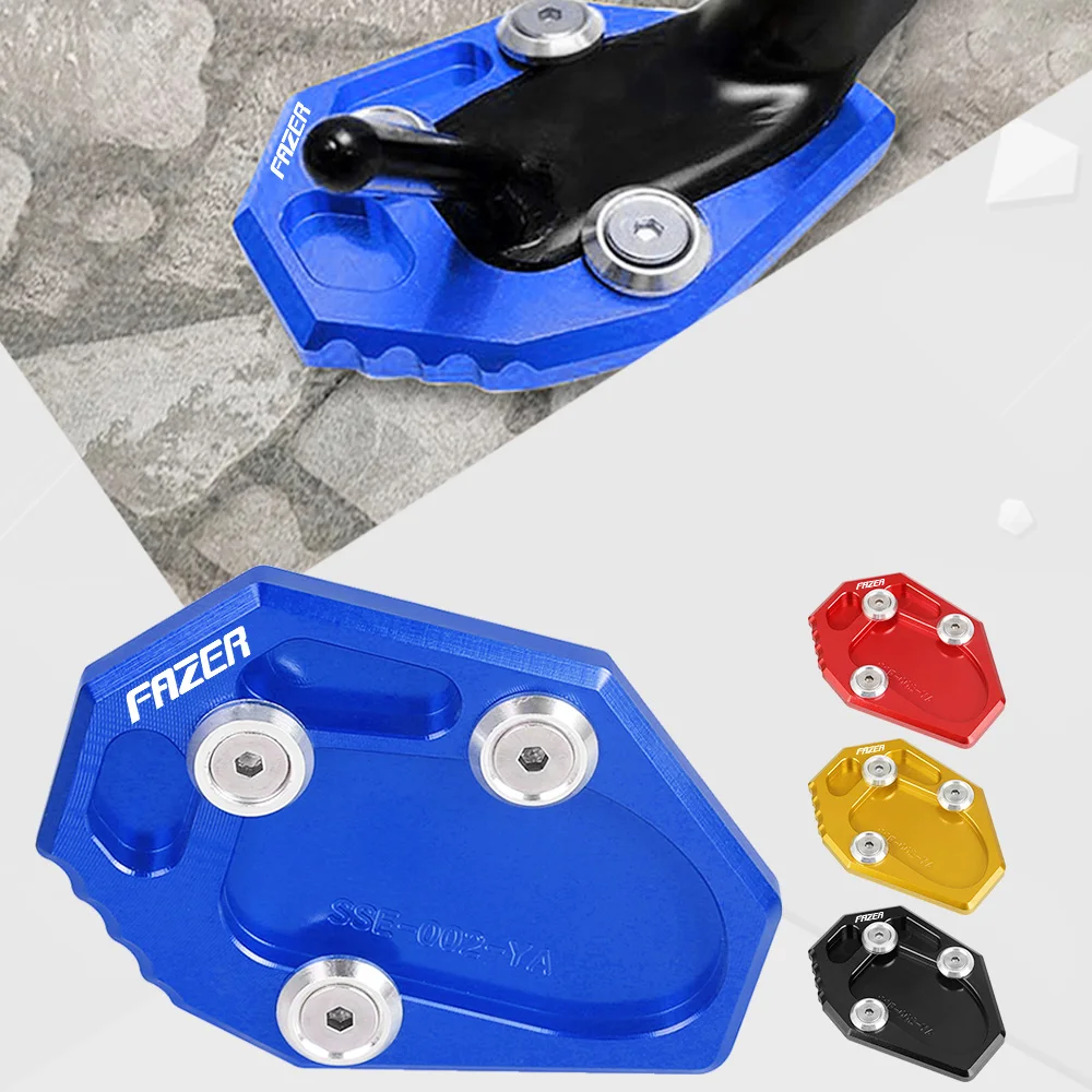 

FZ6 FZ6R ABS Motorcycle CNC Kickstand Side Stand Plate Extension Enlarger Pad For Yamaha FZ6 FZ6R FZ6-S2 Accessories Motorbike