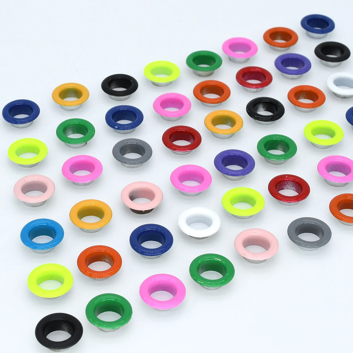 100Pcs 8mm Hole Metal Eyelets Grommets Colored with Washer for DIY Leathercraft Accessories Shoes Belt Cap Bag Tags Clothes