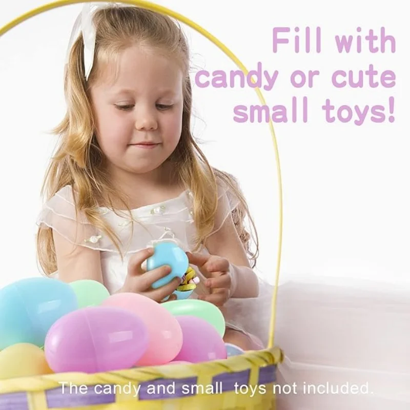 5pcs Fillable Easter Eggs Color Plastic Open Eggshell Candy Packing Box Easter Party Home Decoration Hunt Game Favor Kids Gift