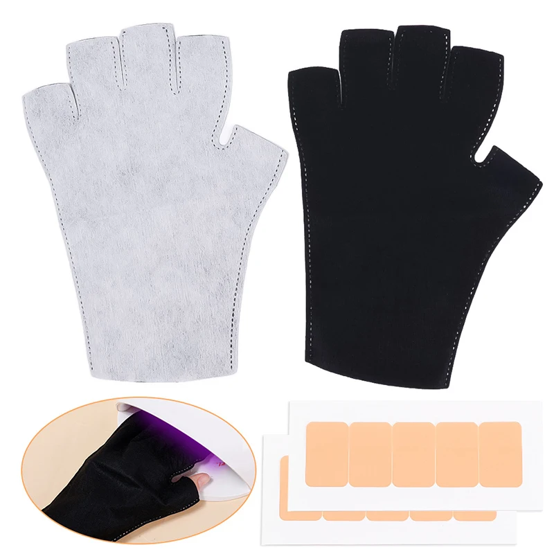 1 ensemble de gants de Protection contre les radiations UV, lampe LED, gant de Protection UV pour ongles, Gel pour Nail Art, sèche-ongles, équipement léger pour Nail Art