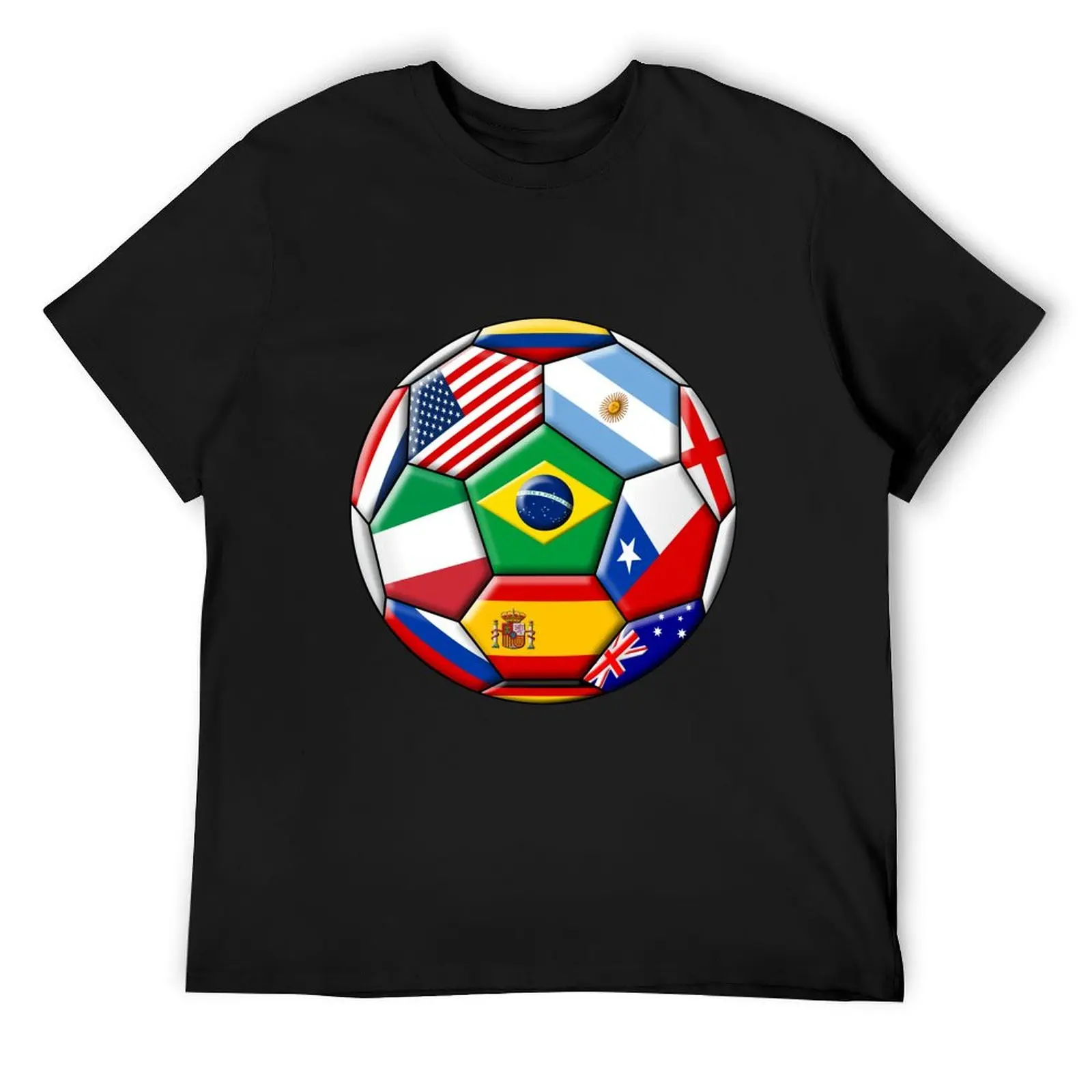 

Soccer with various flags T-Shirt funny meme t-shirts Luxury man korean fashion affliction shirts men t shirts high quality