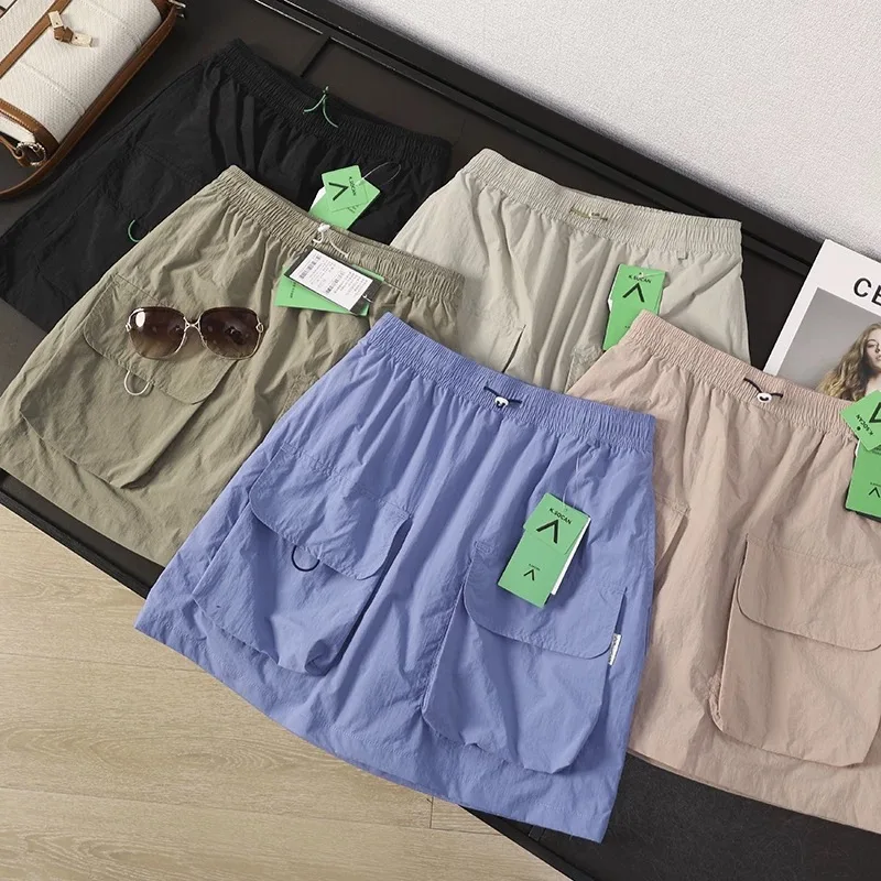 Outdoor Utility  Skirt Women's Lightweight A-Line Skirt with Large Pockets UV Protection Summer 2026 Mid-Waist Loose Fit