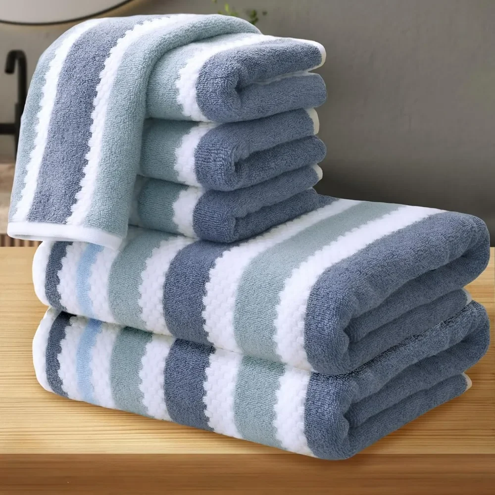 

6-piece Towel Set, 100% Cotton, Soft and Quick Drying, 540GSM, 2 Bath Towels, 4 Hand Towels, Luxury Bath Towels