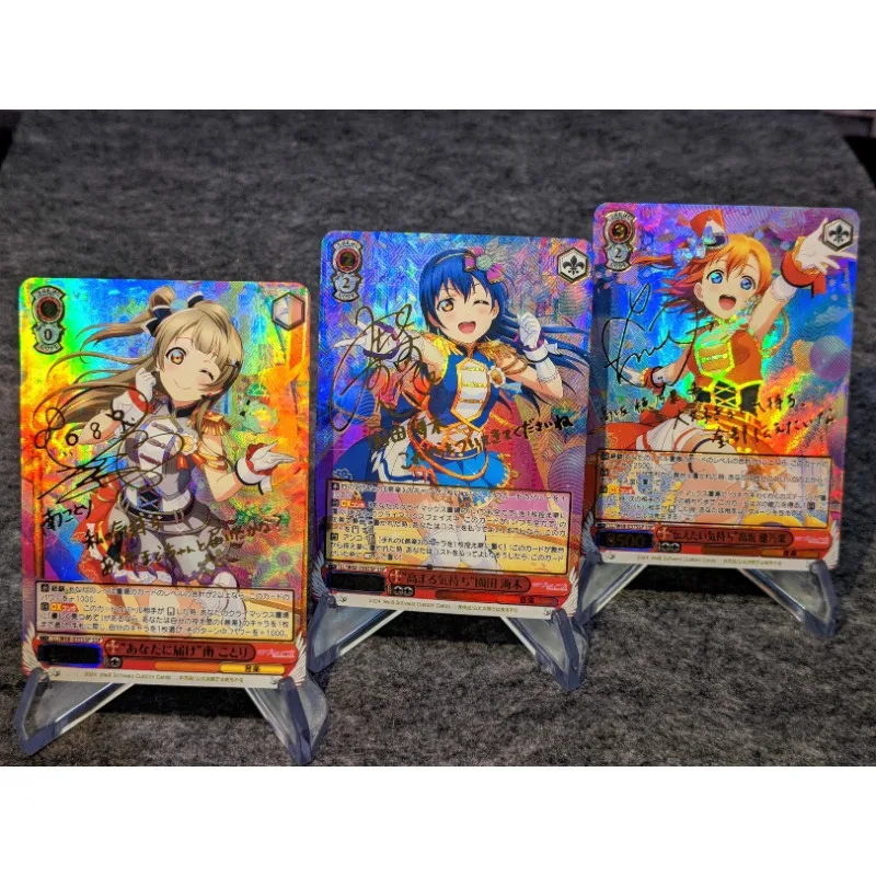 9pcs/set Love Live Nico Yazawa Honoka Kousaka Ellie Self Made Refraction Flash Card Anime Classics Game Collection Cards Toy