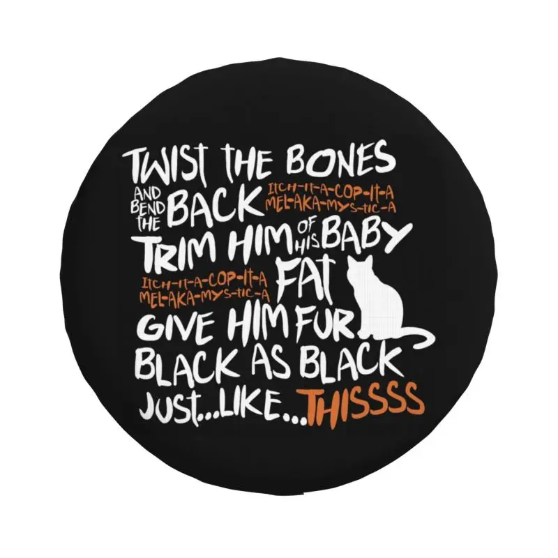 Custom Hocus Pocus Black Cat Quotes Tire Cover 4WD 4x4 RV Halloween Witch Witchcraft Spare Wheel Protector for Toyota RAV4 Prado