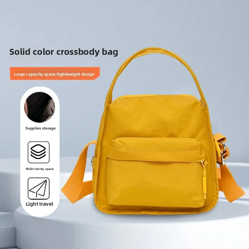 Japanese Simple Dopamine Solid Color Shoulder Bag for Commute Travel Daily Use Lightweight Backpack for Moms and Students