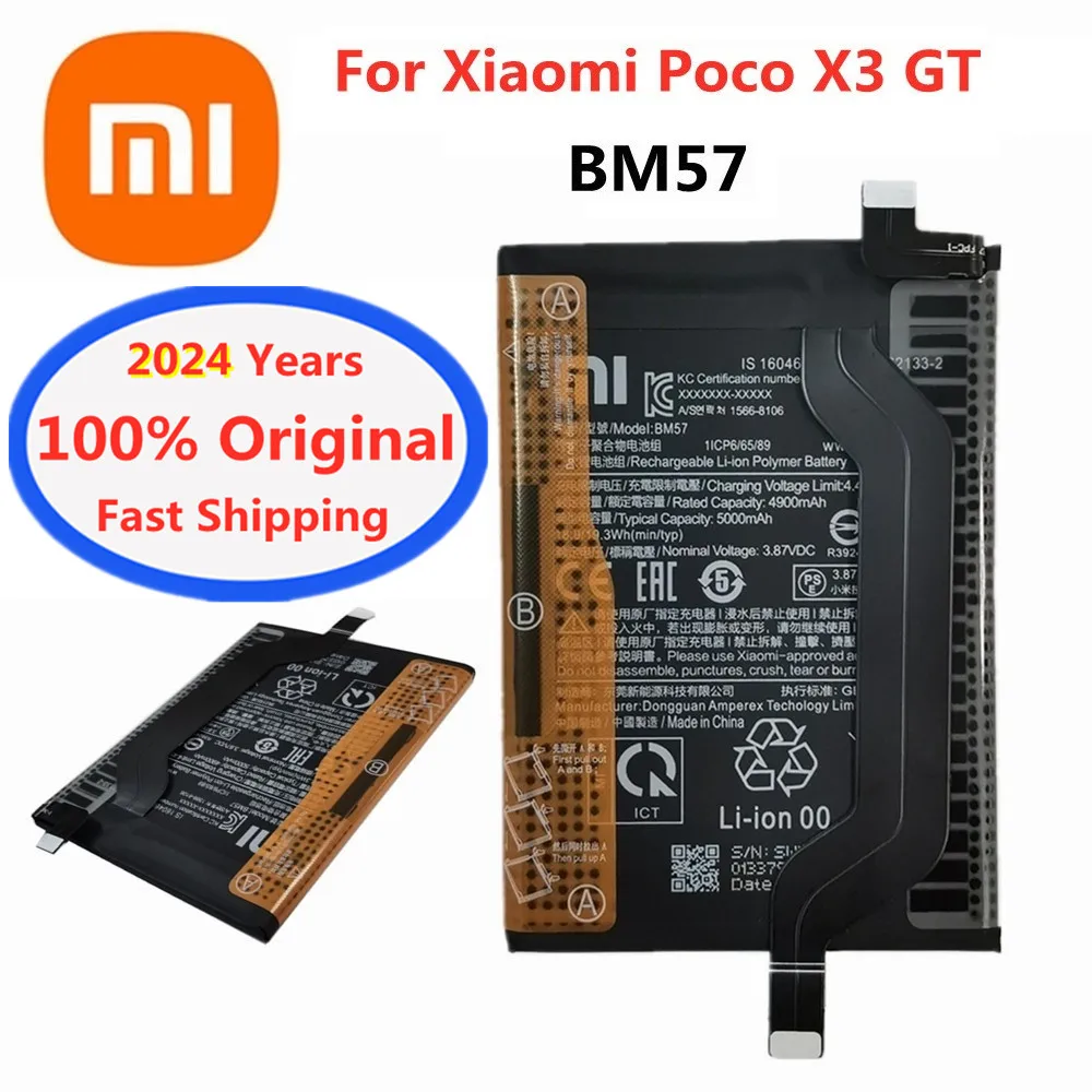 

Высококачественный оригинальный аккумулятор Xiao mi BM57 для Xiaomi Poco X3 GT 5000 мАч мобильный телефон аккумулятор быстрая доставка