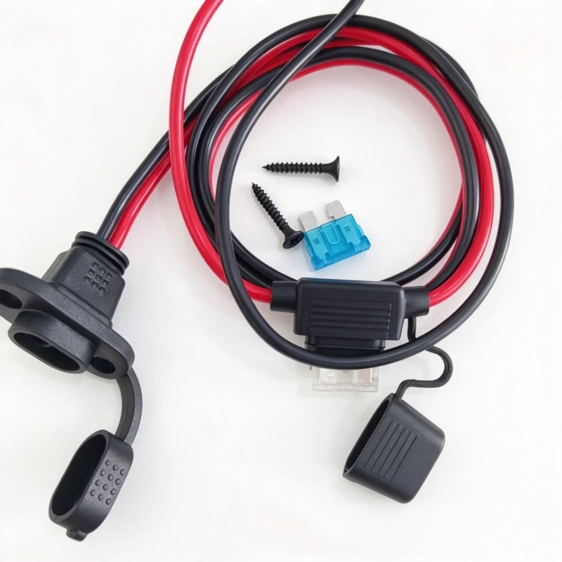 10AWG 12AWG DC Power Cable SAE/SB45/SB50/Fridge Plug/Cigarette Lighter to M8 Connector with Fuses for Car RV Solar Battery