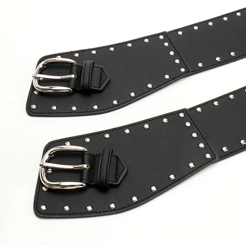 Sabuk Punk Terbaru 2025 - Ikat Pinggang Gothic untuk Wanita, Cincher Kulit Vintage, Sabuk Kuat untuk Jeans, Korset, Rok