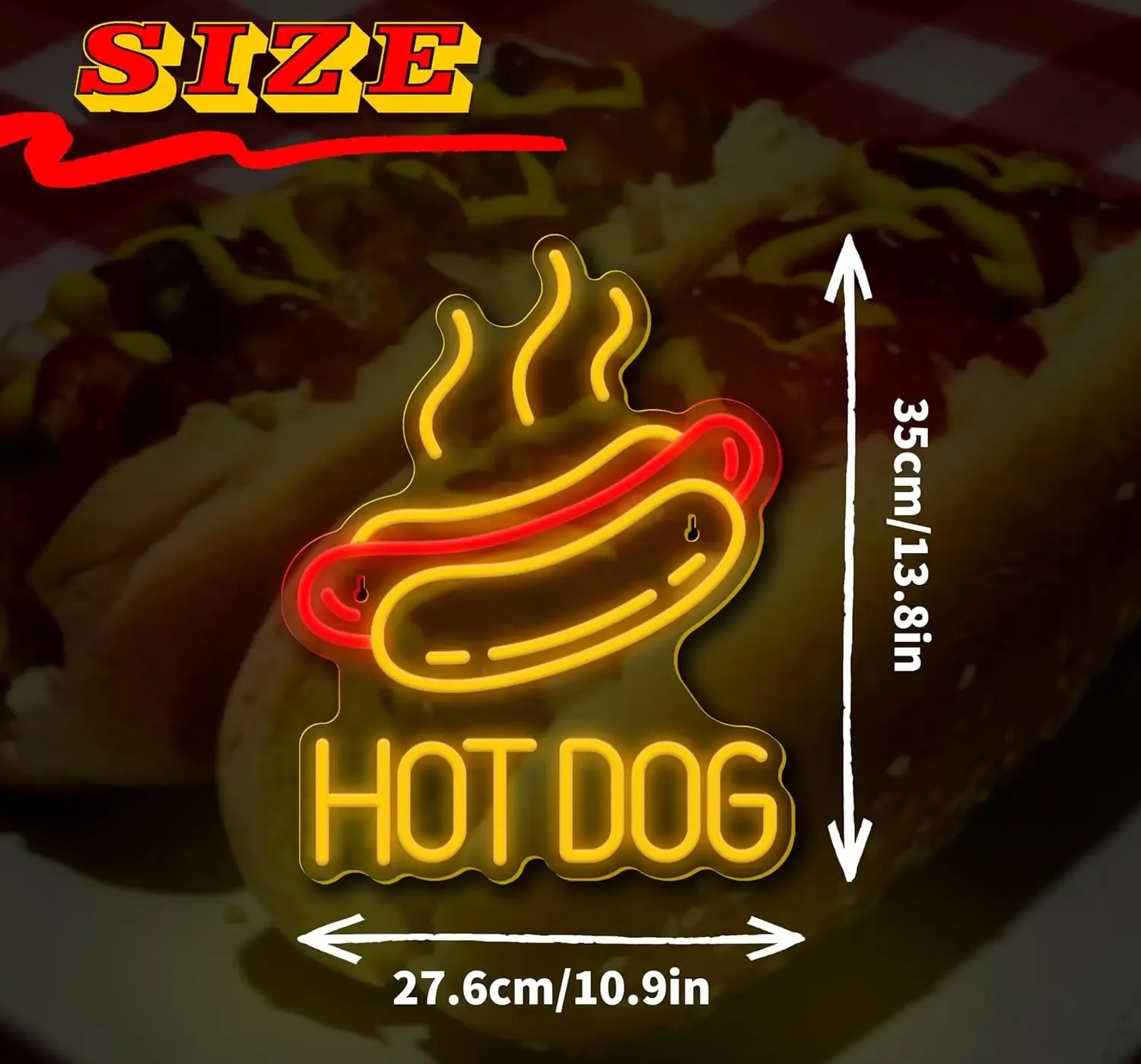 Hot Dog neon lights are used for wall decorations, hot dog LED signs are used for fast restaurant decorations, and store